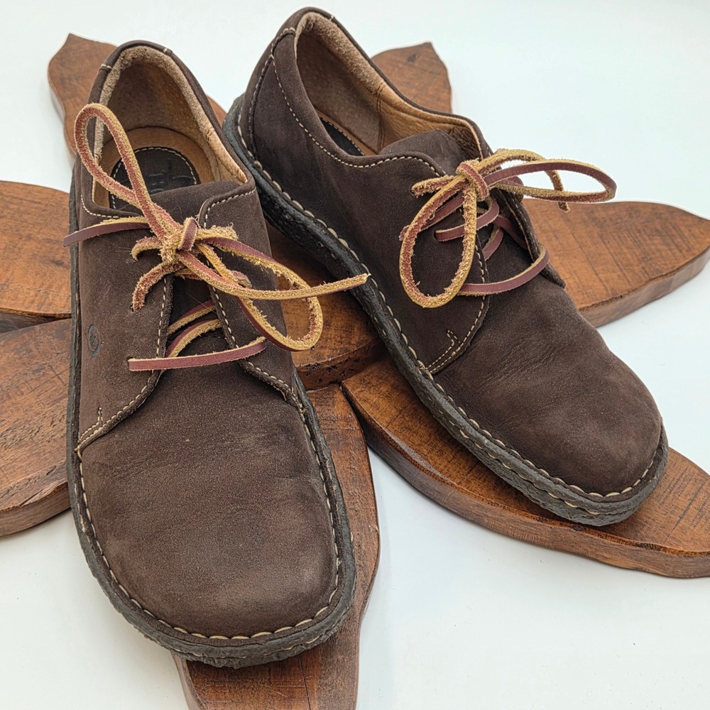 Born Womens 7.5 Kenya Suede Leather Oxford Shoes Brown W2808